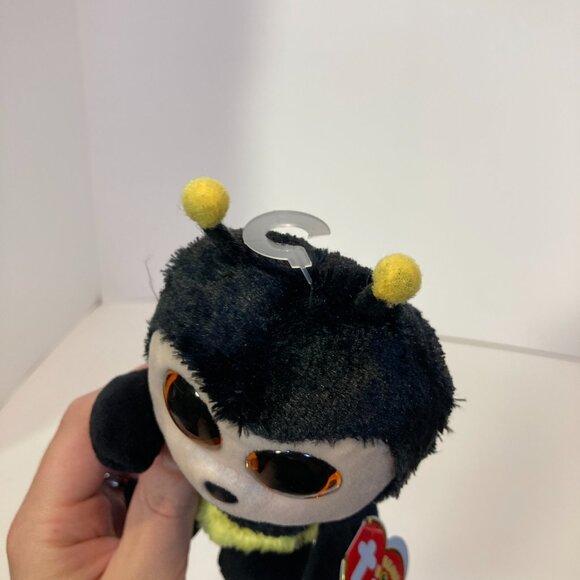 Ty Beanie Boos Buzby Bumble Bee 6" Stuffed Plush Toy 2017 Orange Eyes With Tag - Picture 8 of 11